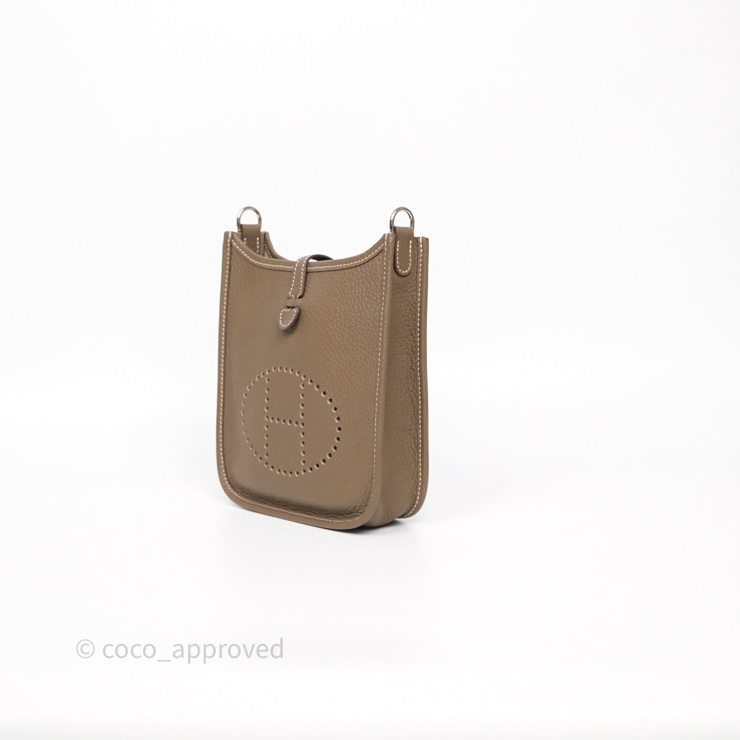 Hermès Mini Evelyne 16 Etoupe Clemence Palladium Hardware