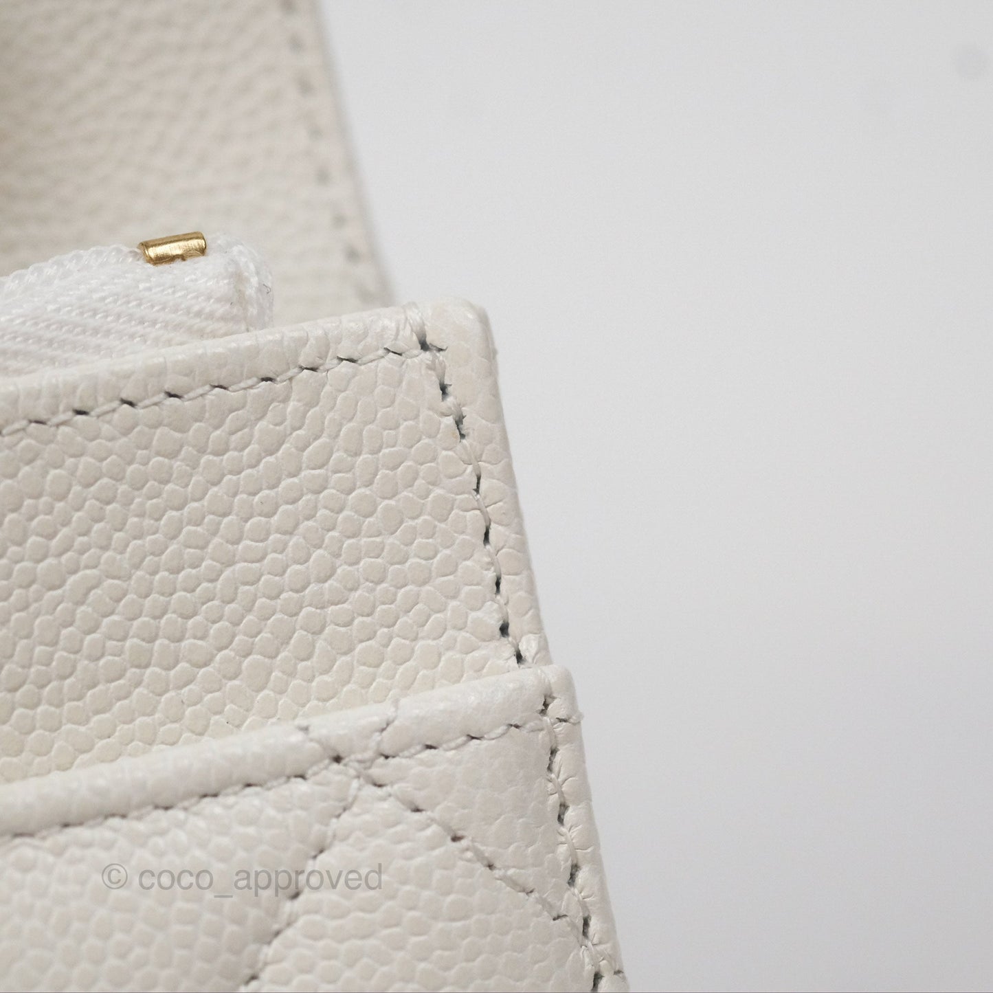 Chanel Quilted Classic Wallet on Chain WOC White Caviar Gold Hardware