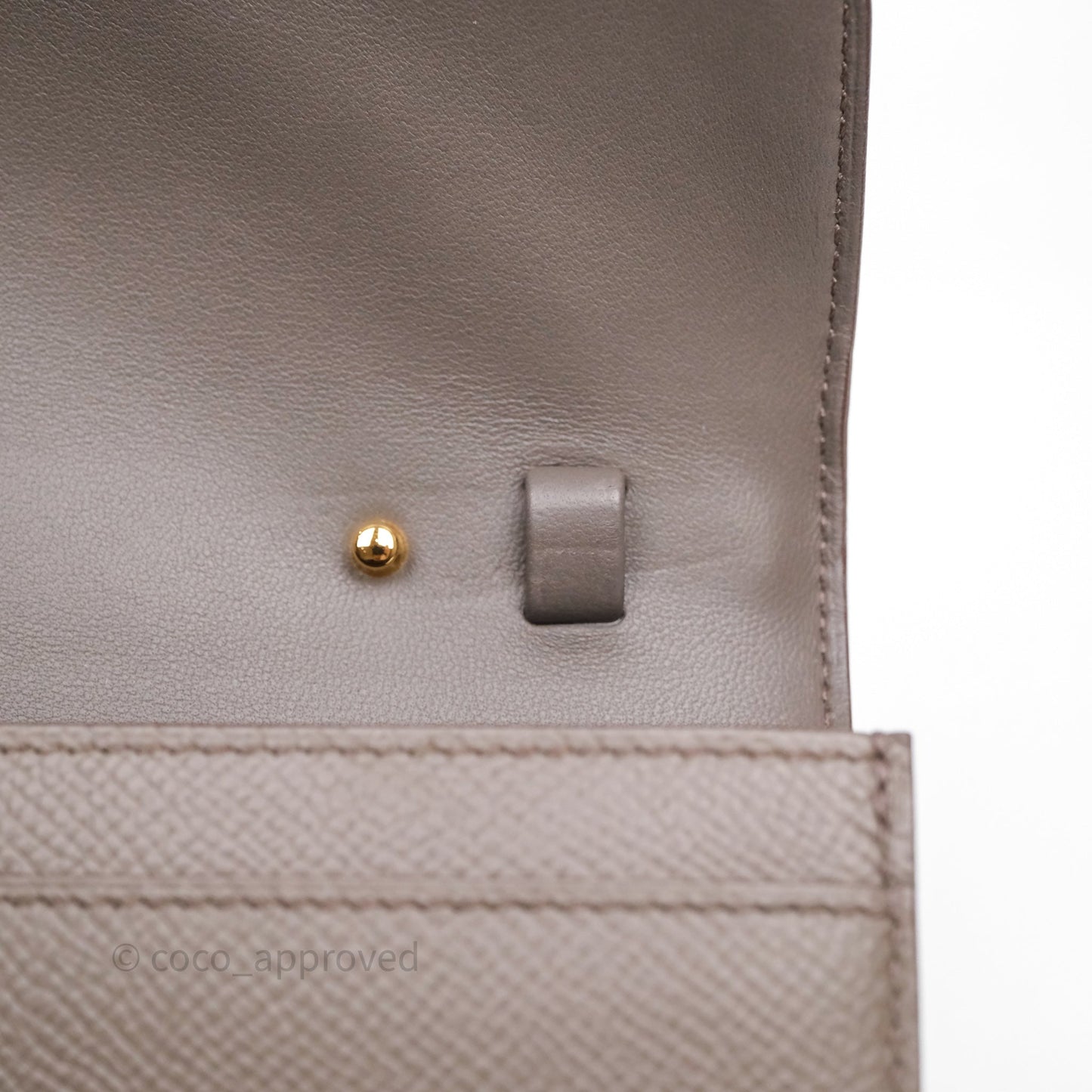 Hermès Constance To Go Wallet Gris Etain 8F Epsom Gold hardware