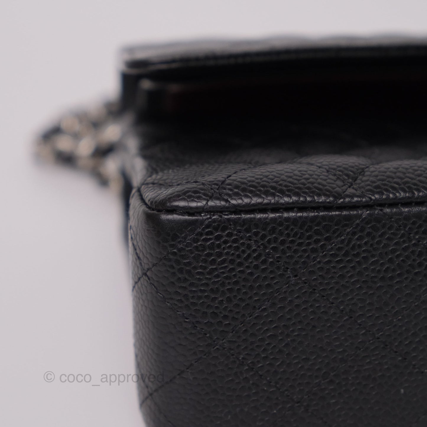 Chanel Classic M/L Medium Flap Quilted Black Caviar Silver Hardware