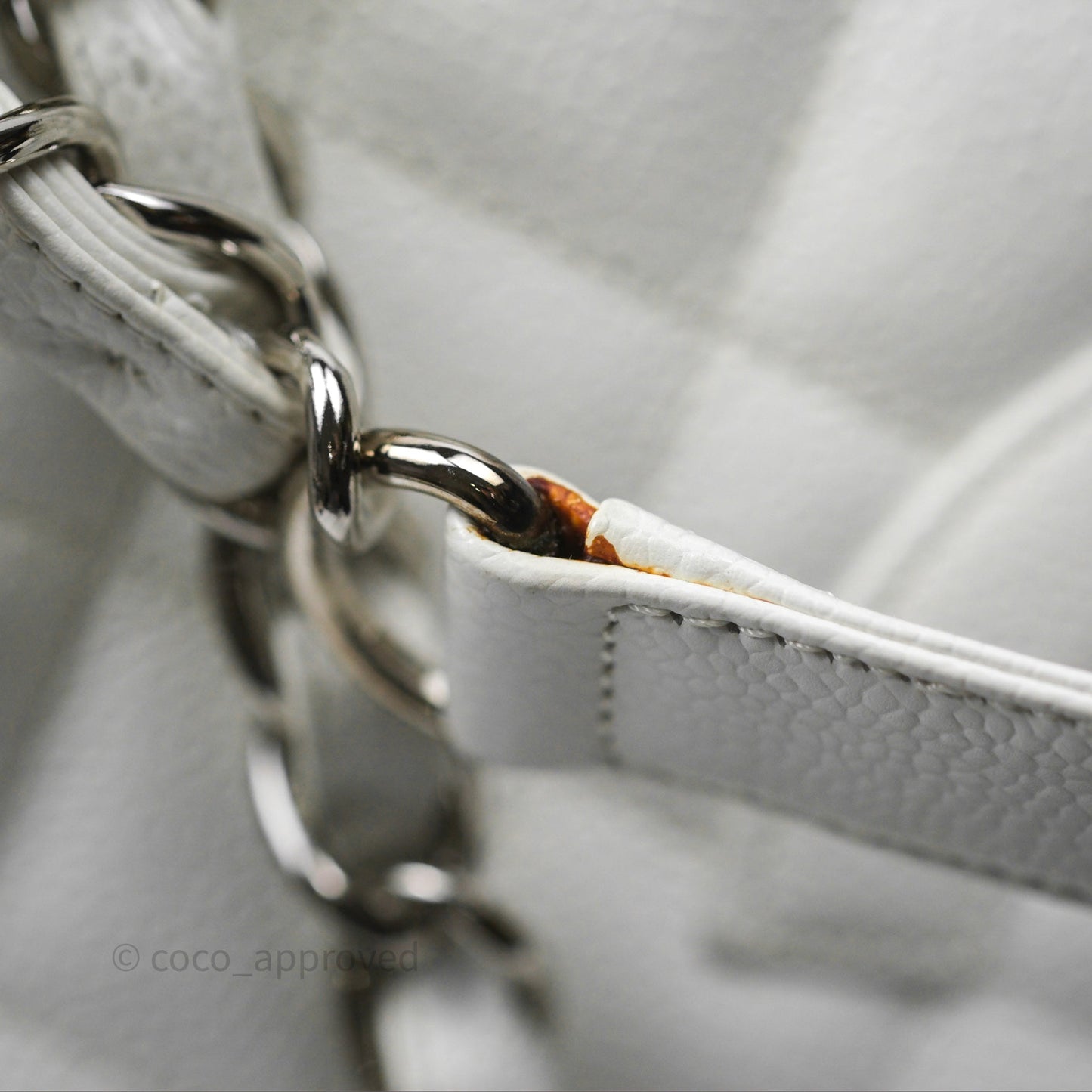 Chanel GST White Caviar Silver Hardware