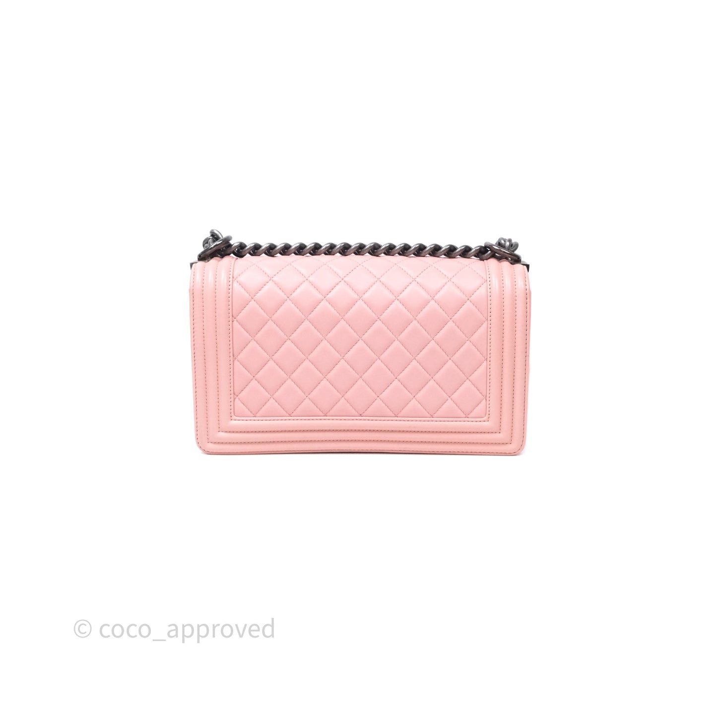 Chanel Quilted Medium Boy Pink Lambskin Ruthenium Hardware