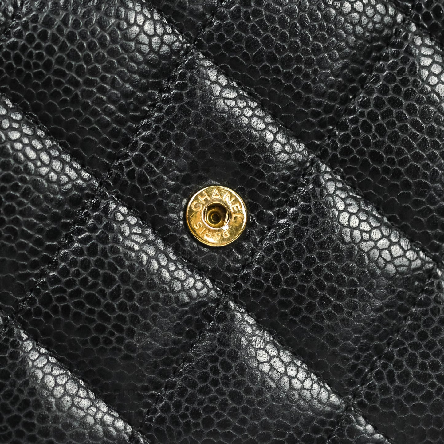 Chanel Quilted Long Wallet Black Caviar Gold Hardware