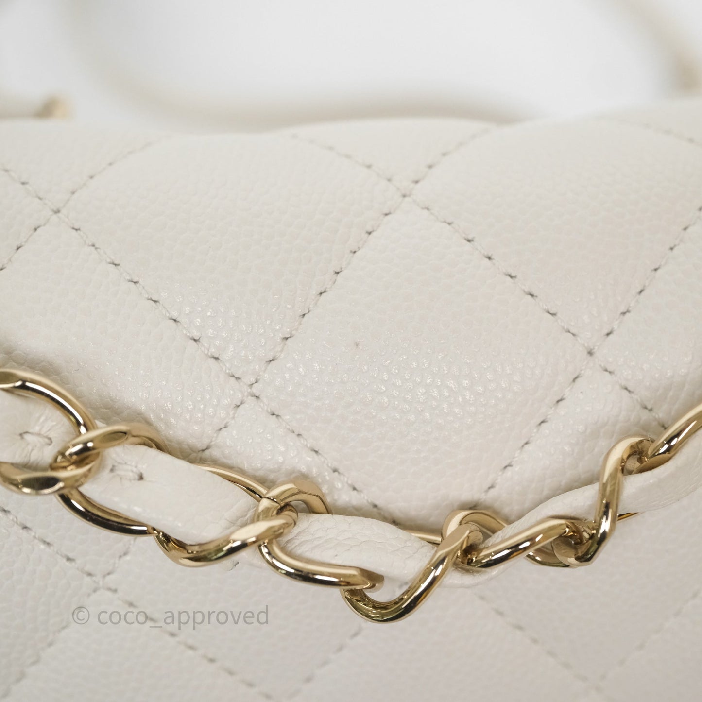Chanel Duma Backpack White Caviar Gold Hardware 23K