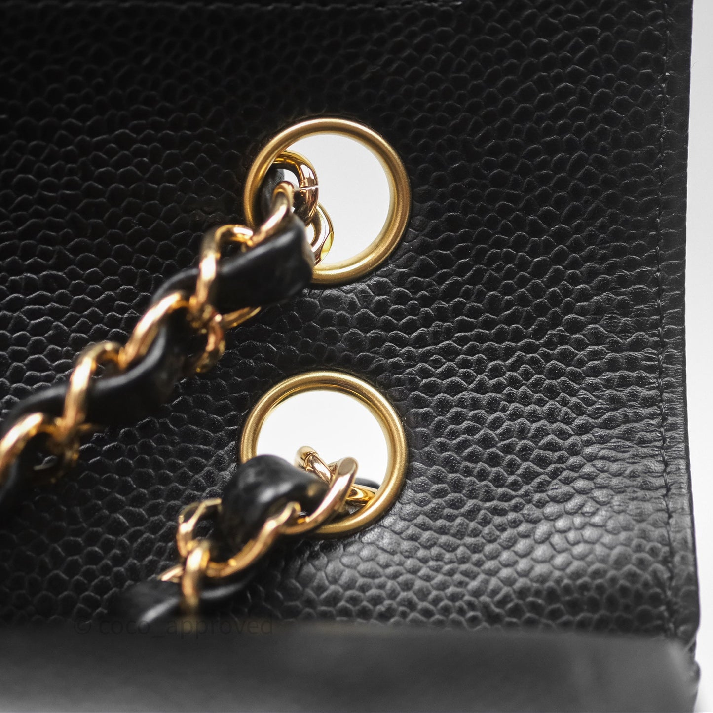 Chanel Classic M/L Medium Flap Quilted Black Caviar Gold Hardware