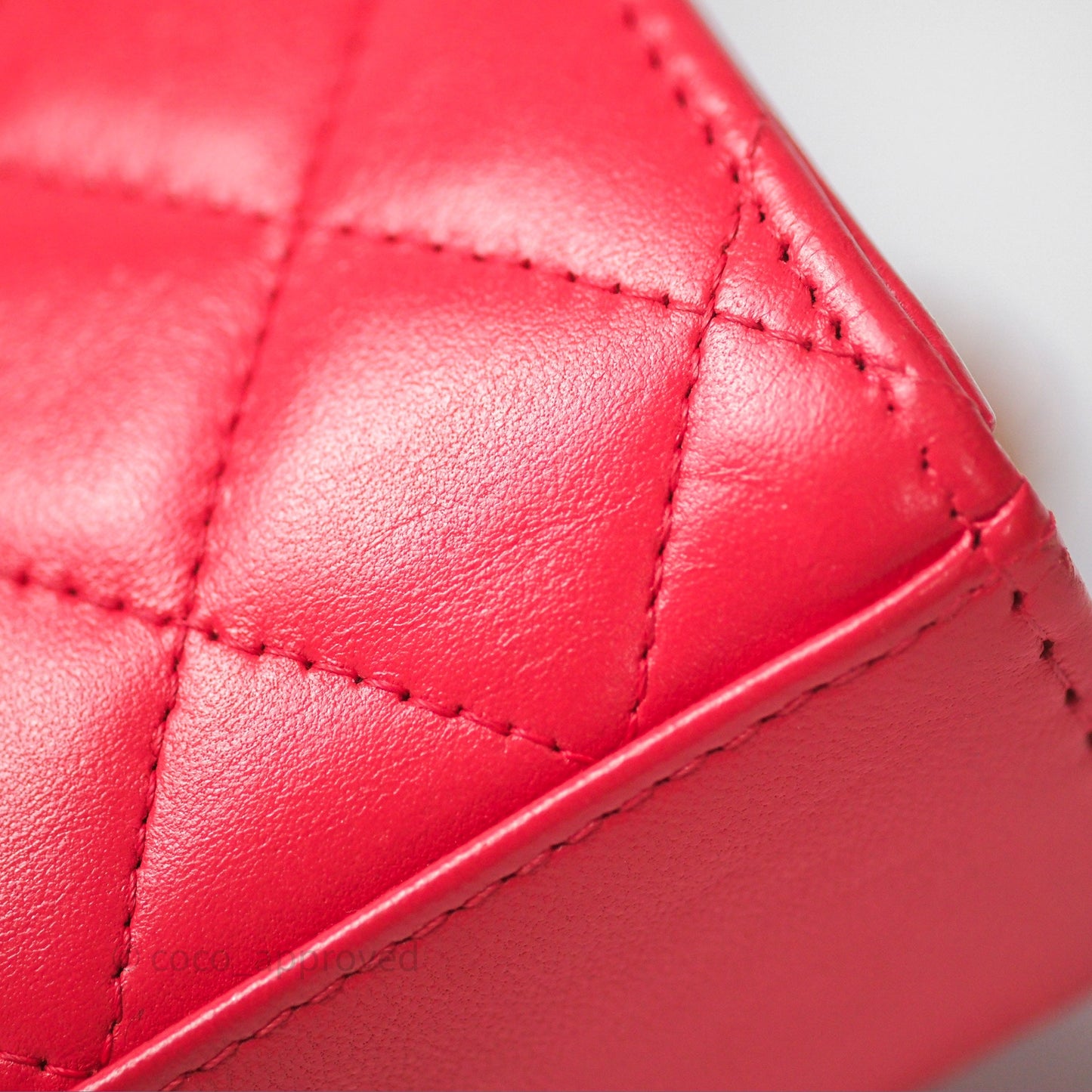 Chanel Mini Quilted Trendy CC Clutch With Chain Red Lambskin Gold Hardware