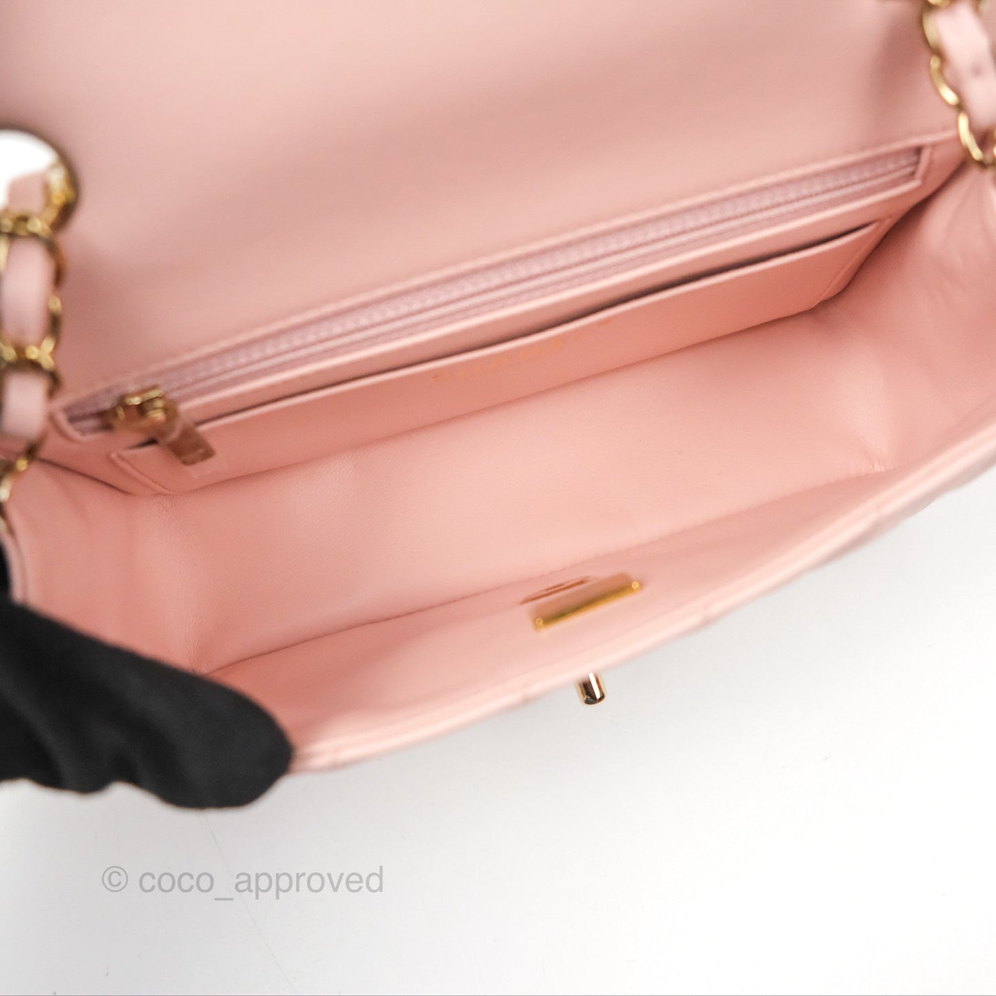 Chanel Quilted Mini Rectangular Flap Pink Lambskin Gold Hardware