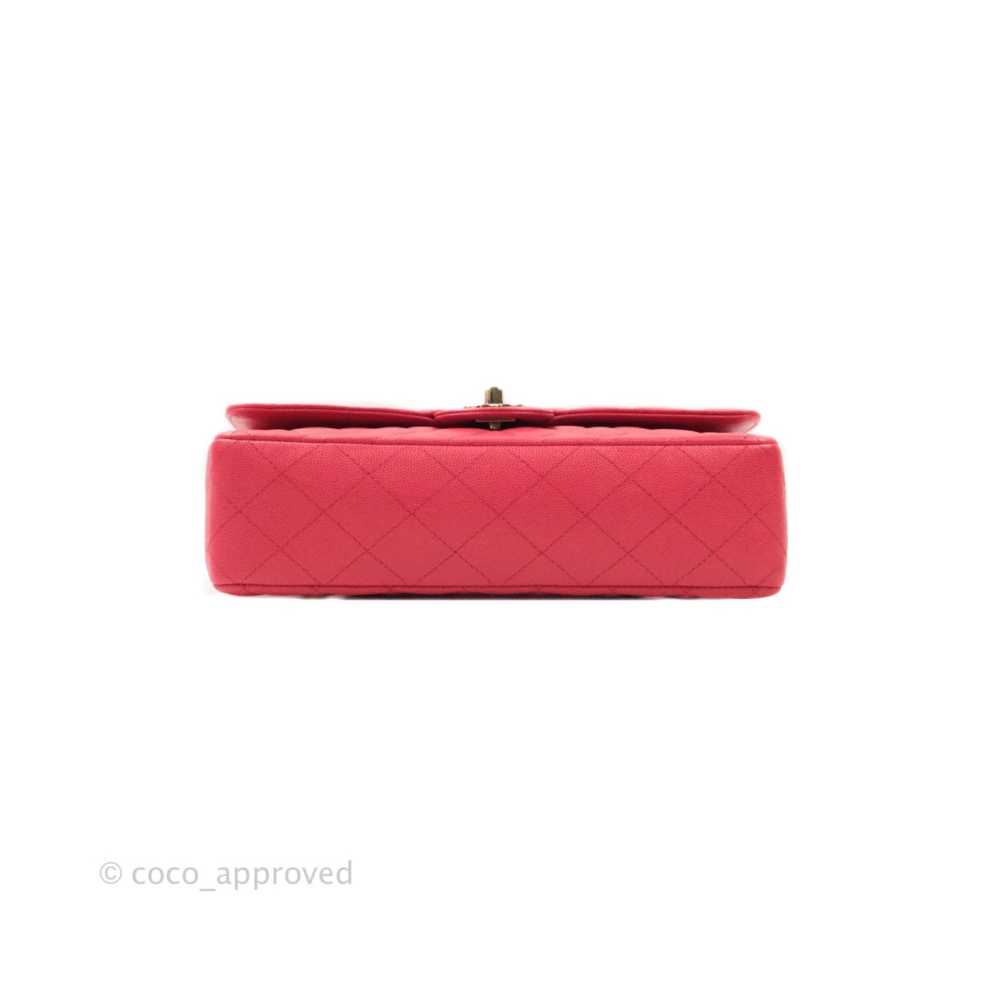 Chanel Classic M/L Medium Double Flap Dark Pink Caviar Gold Hardware