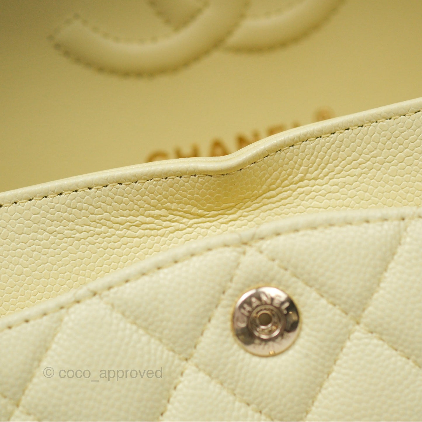 Chanel Small Classic Flap Quilted Yellow Caviar Gold Hardware