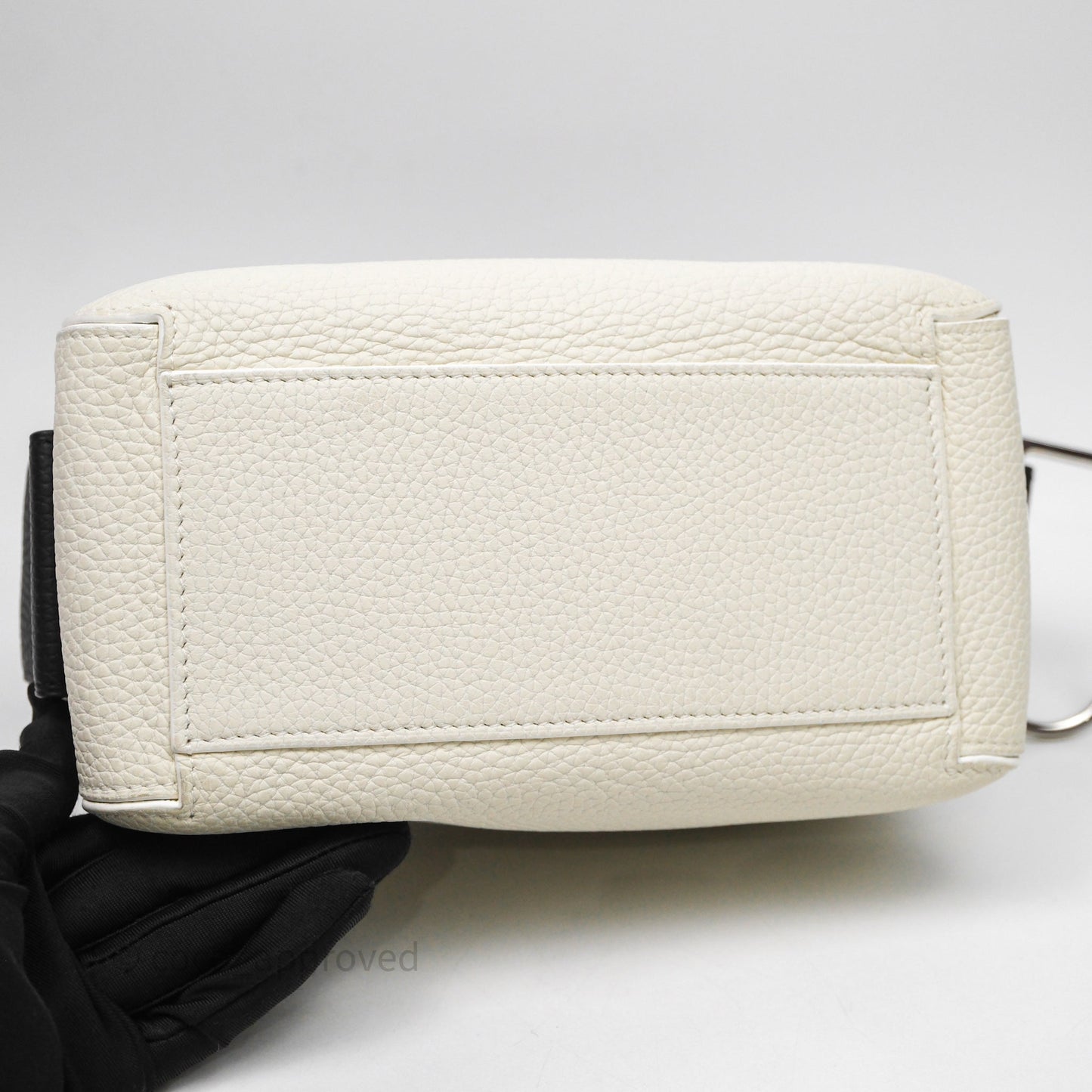 Delvaux Cool Box Mini Taurillon Soft Grained White/Black Calfskin Silver Hardware