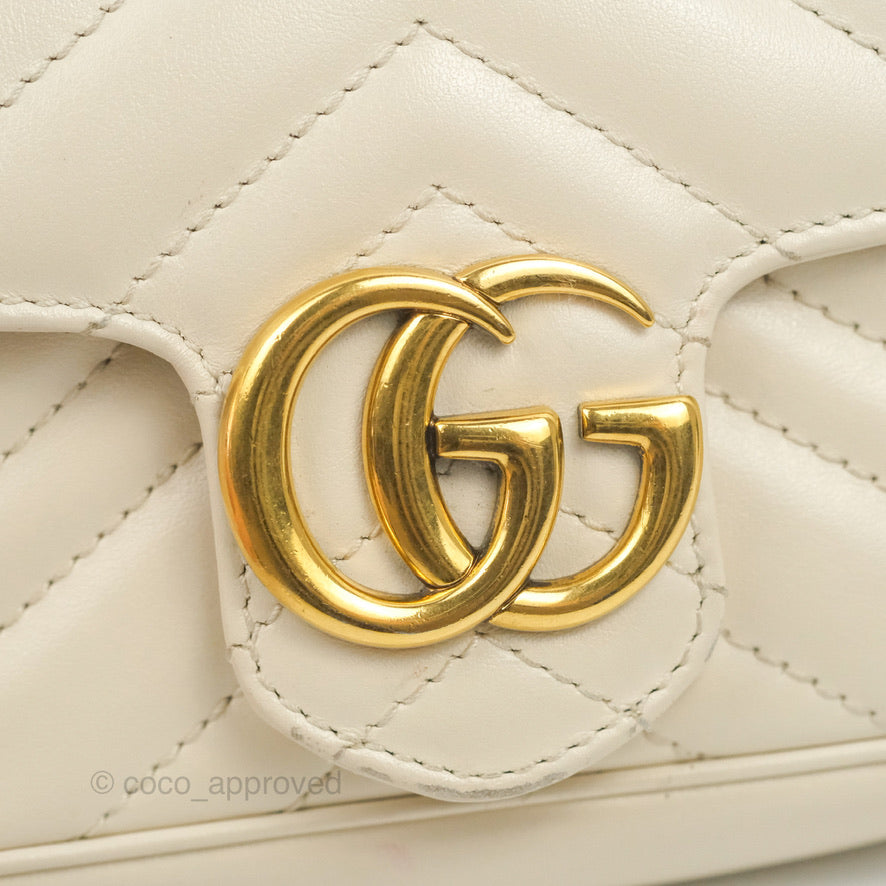 Gucci GG Marmont Matelassé Leather Super Mini Bag Ivory