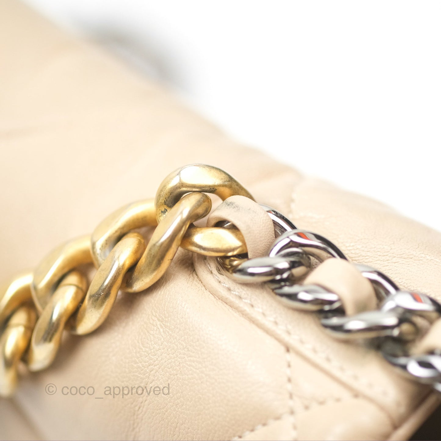 Chanel 19 Small Beige Goatskin Mixed Hardware