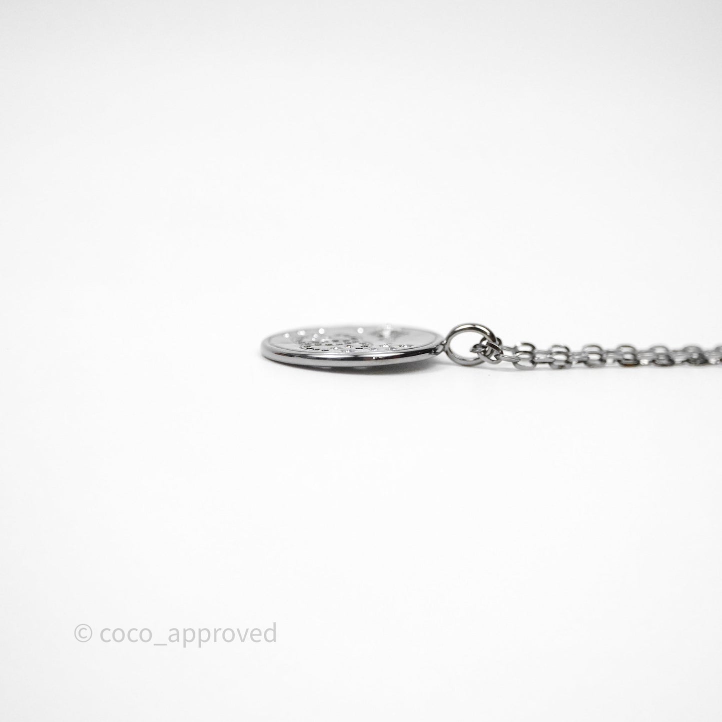 Chanel Round CC Star Coin Necklace Gun Metal 24K