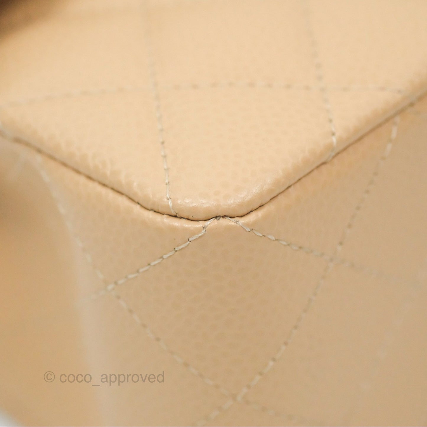 Chanel Small Quilted Classic Flap Beige Caviar Gold Hardware