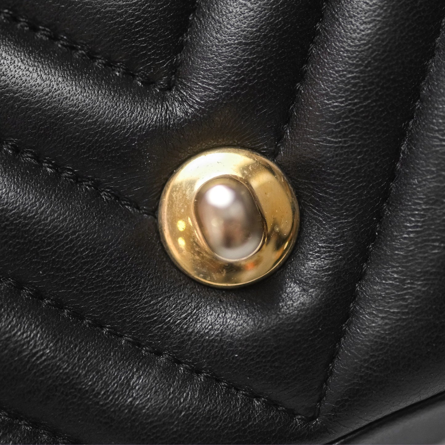 Chanel Mini Rectangular Chevron Black Lambskin Gold Hardware