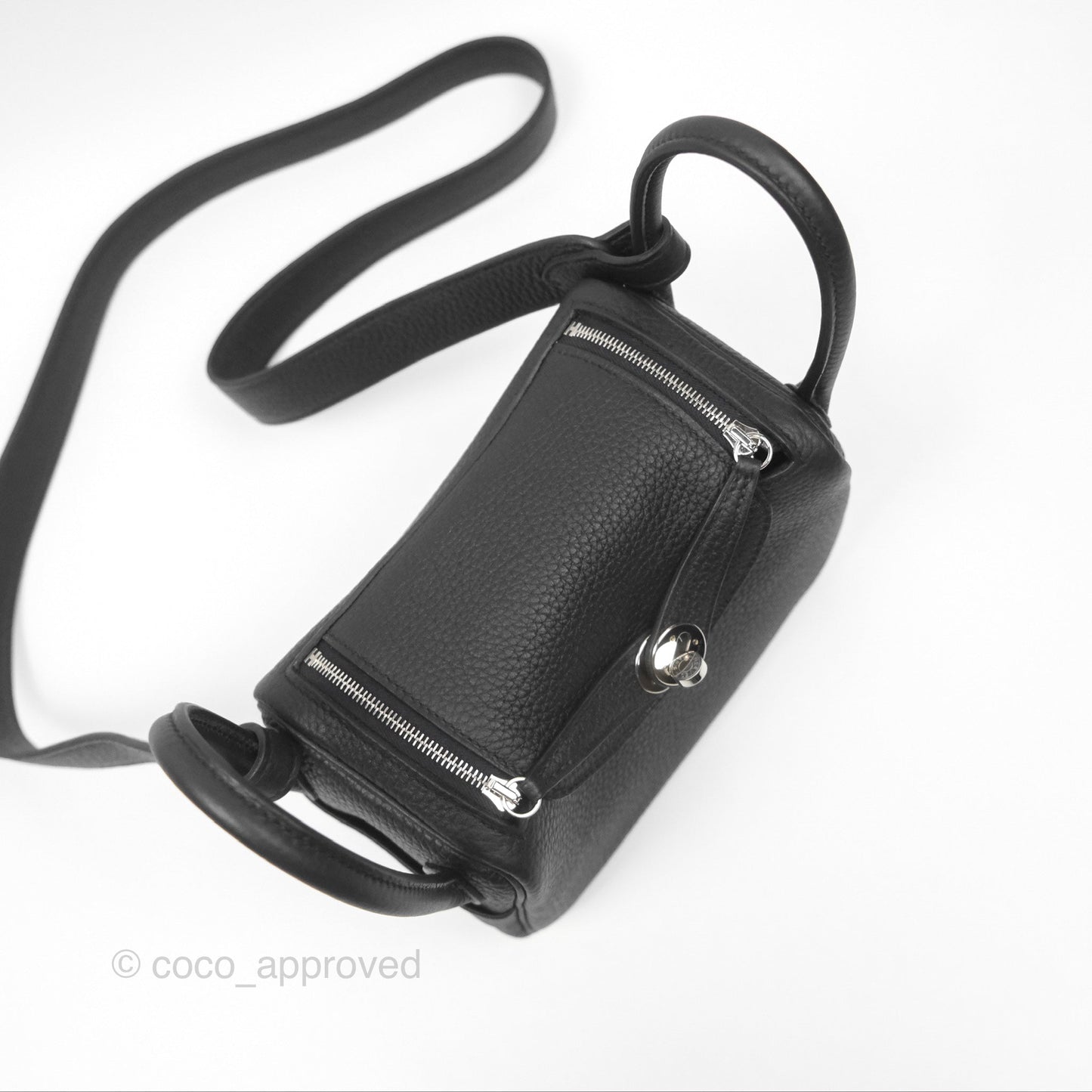 Hermès Mini Lindy 20 Noir 89 Clemence Palladium Hardware