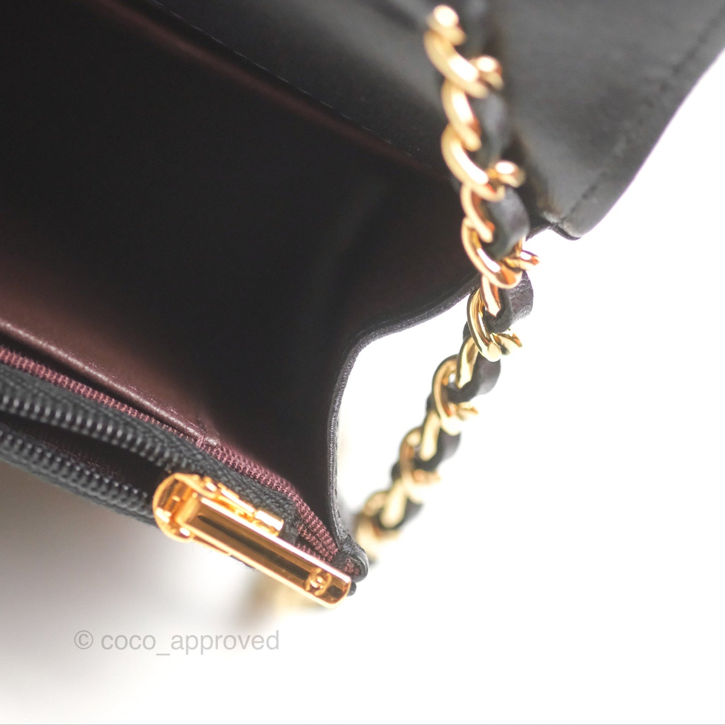 Chanel Classic Quilted Wallet on Chain WOC Black Lambskin Gold Hardware