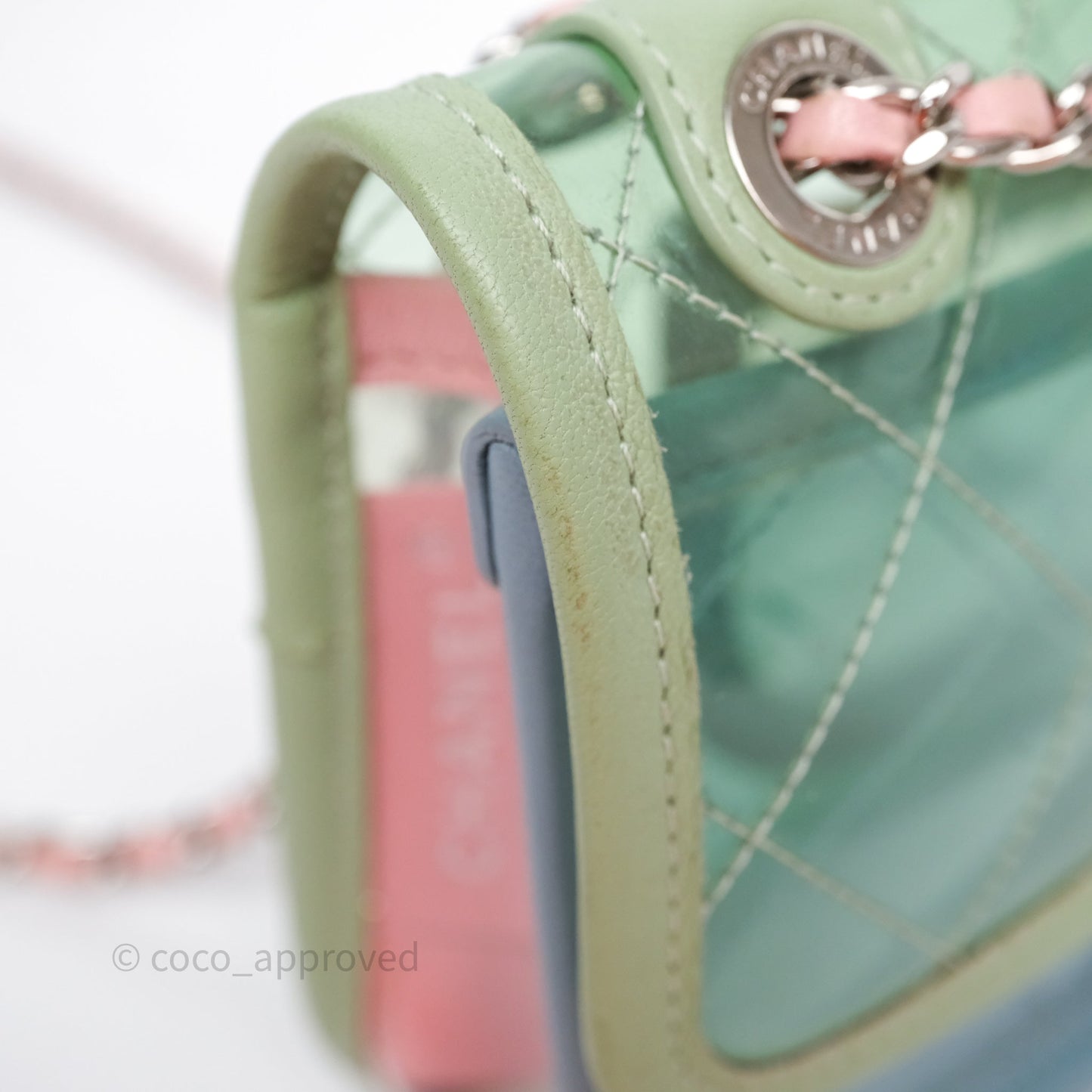 Chanel Coco Splash PVC Mini Flap Bag Blue/Green/Pink Silver Hardware