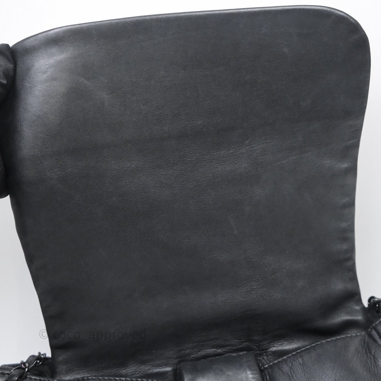 Chanel Lambskin Studded Accordion Black CC Flap Bag So Black Hardware