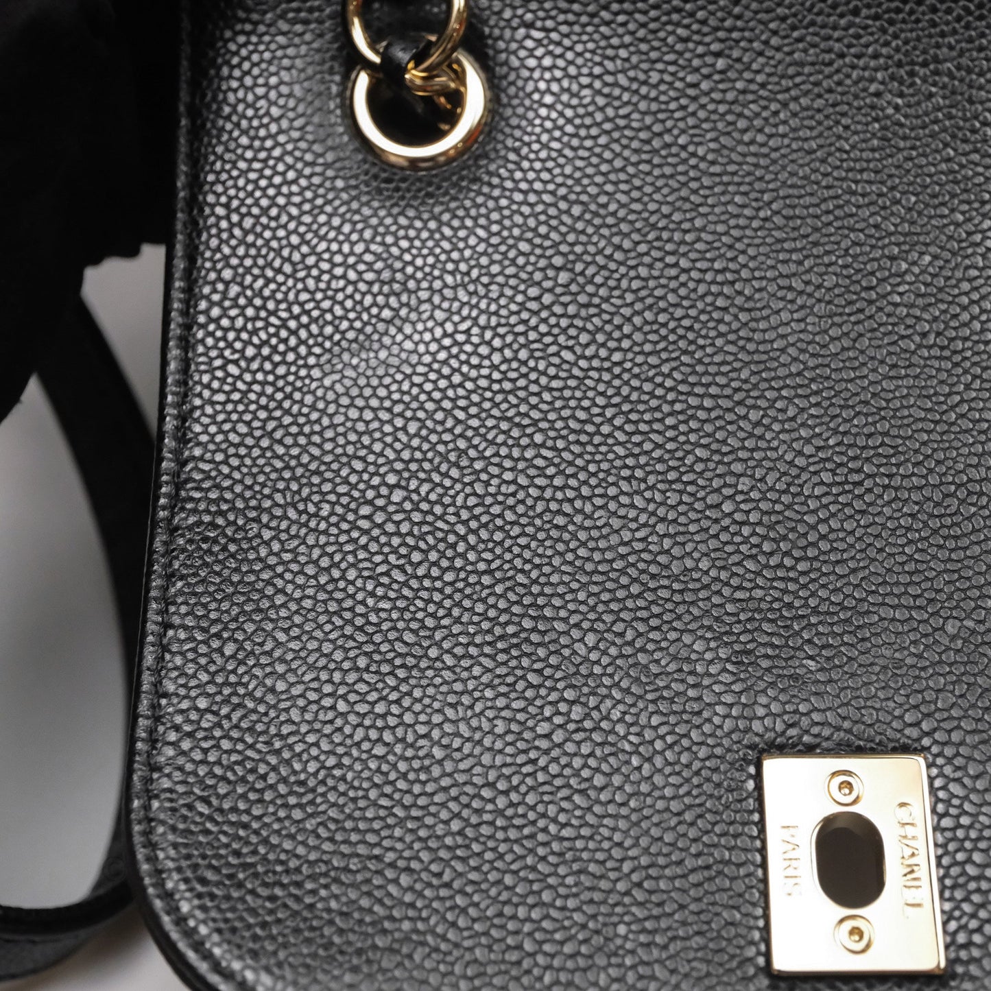 Chanel Quilted Business Affinity Backpack Black Caviar Light Gold Hardware