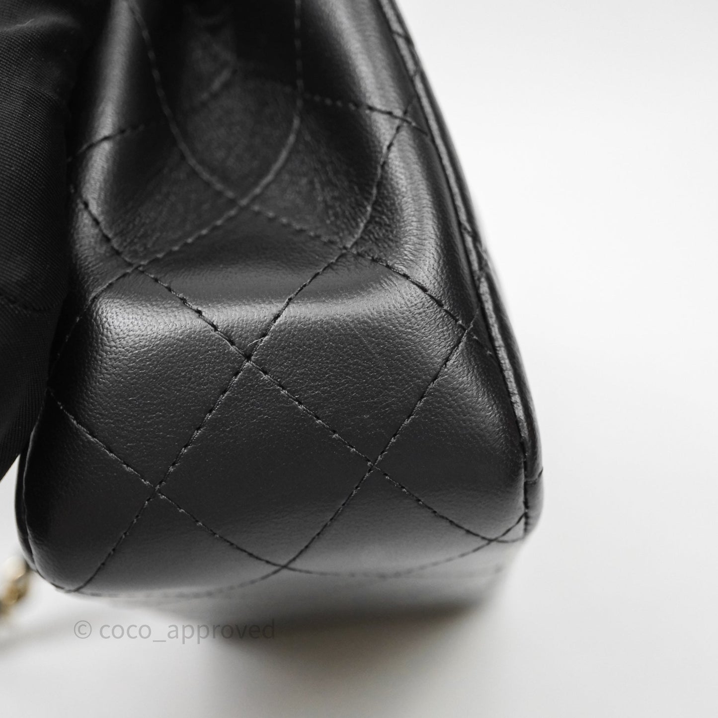Chanel Mini Square Quilted Black Lambskin Gold Hardware