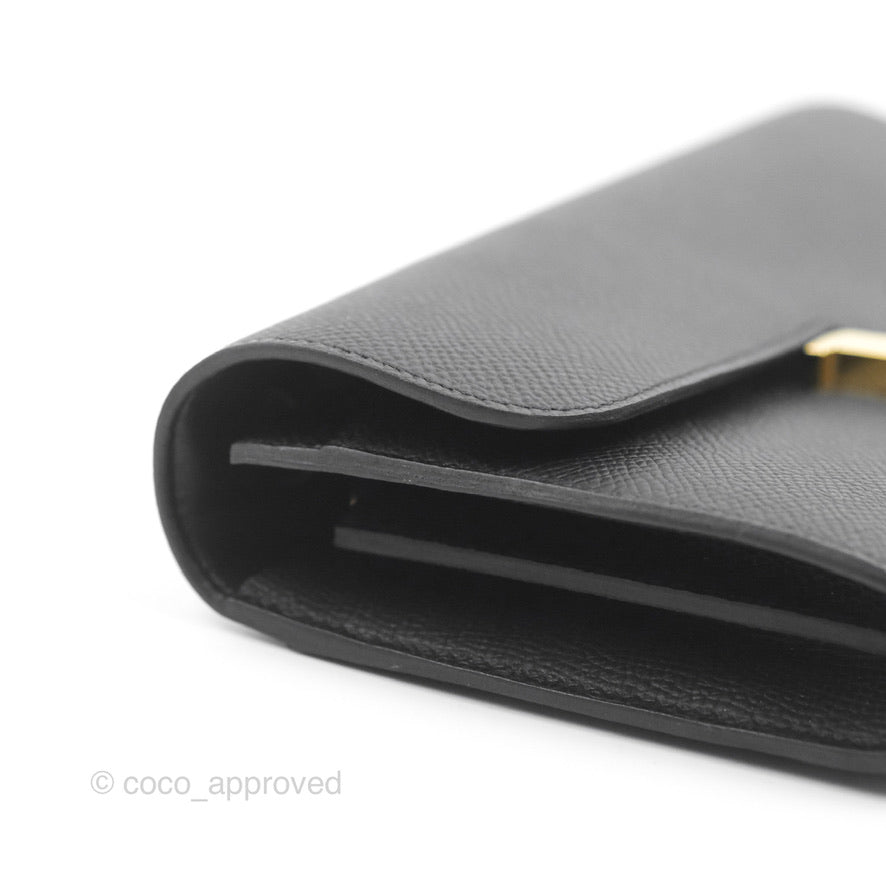 Hermès Constance Long To Go Wallet Black Epsom Gold Hardware