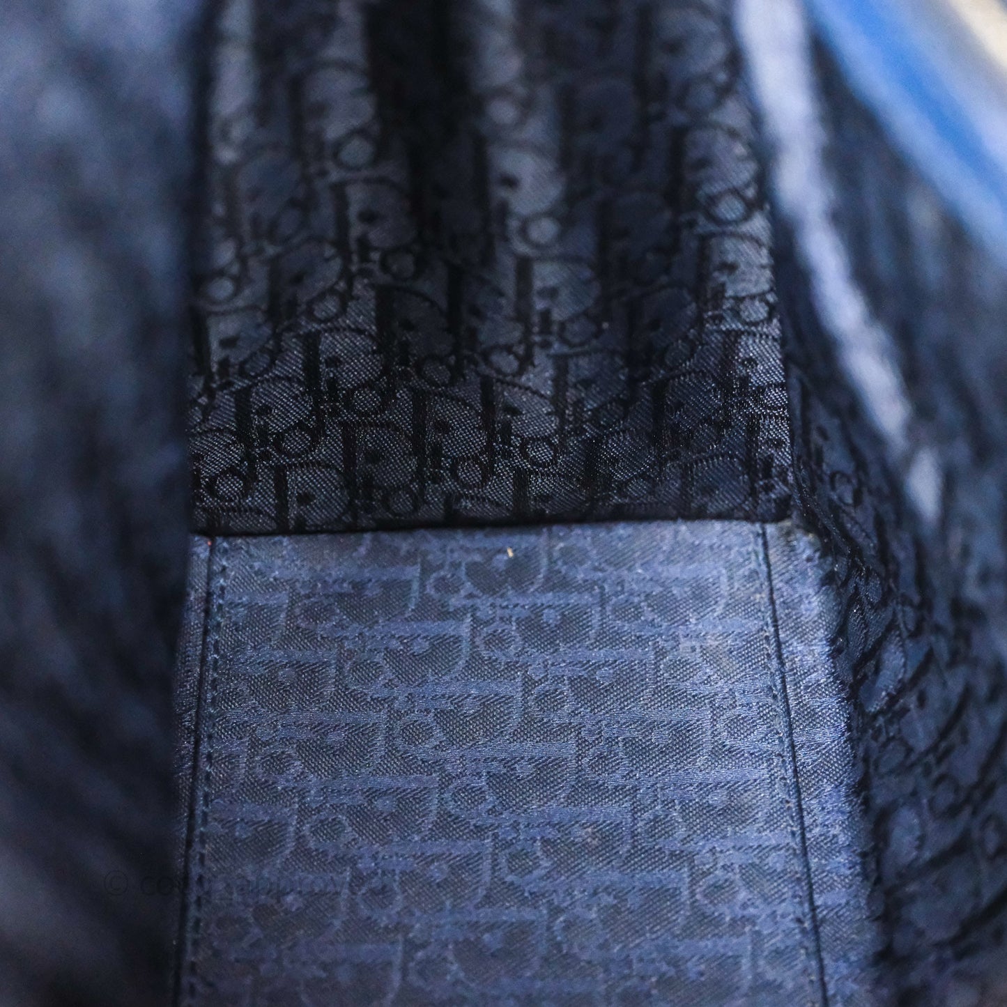 Christian Dior Medium Lady Dior Navy Lambskin Silver Hardware