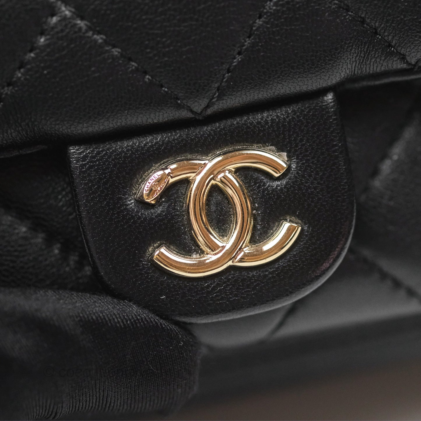 Chanel Quilted Small Duma Drawstring Backpack Black Lambskin