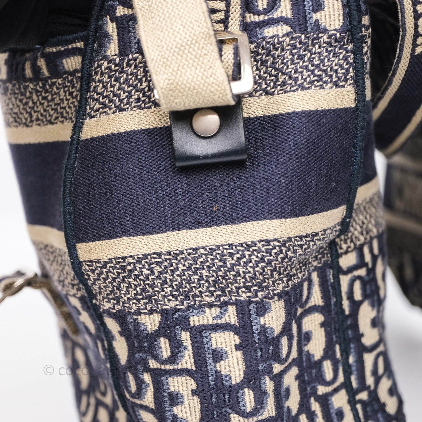 Christian Dior Medium DiorCamp Messenger Bag Oblique Embroidery Blue