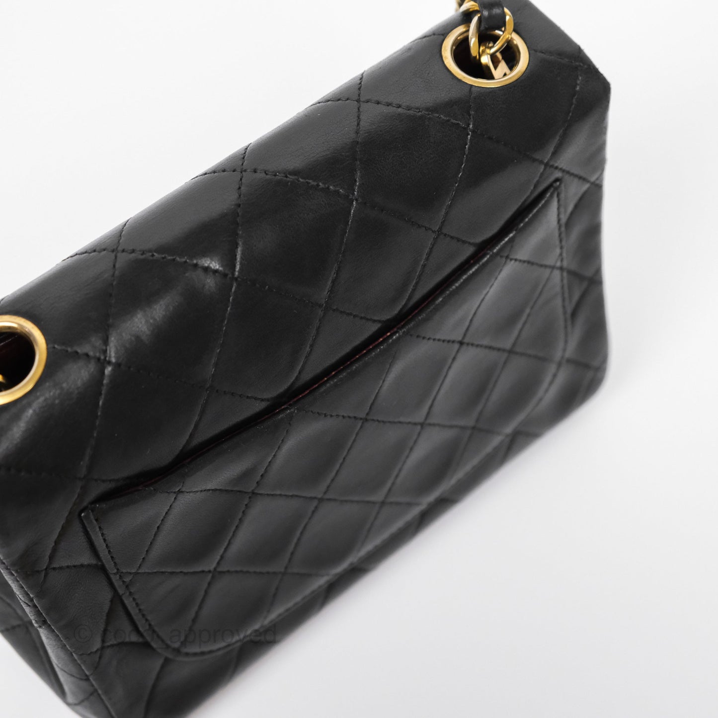 Chanel Vintage Mini Square Black Lambskin 24K Gold Hardware