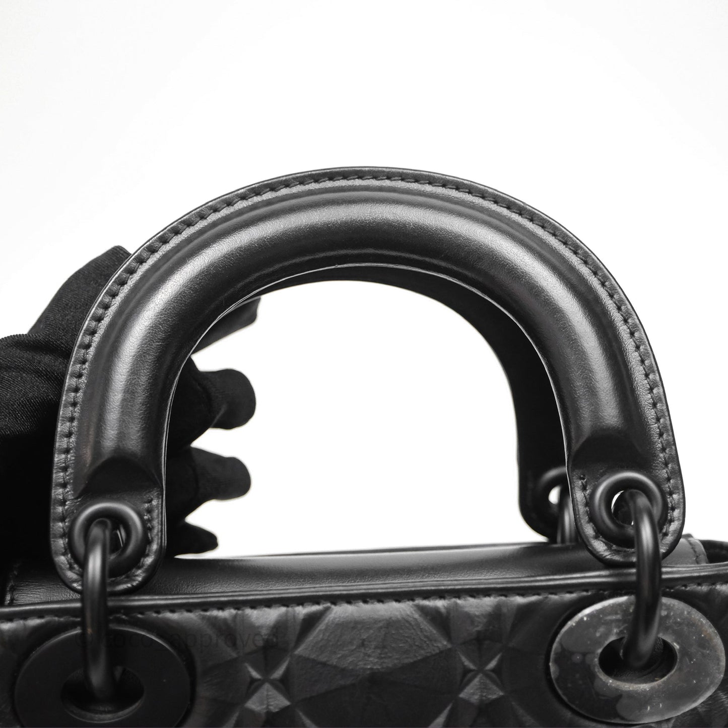 Dior Mini Lady Dior So Black Cannage Calfskin with Diamond Motif