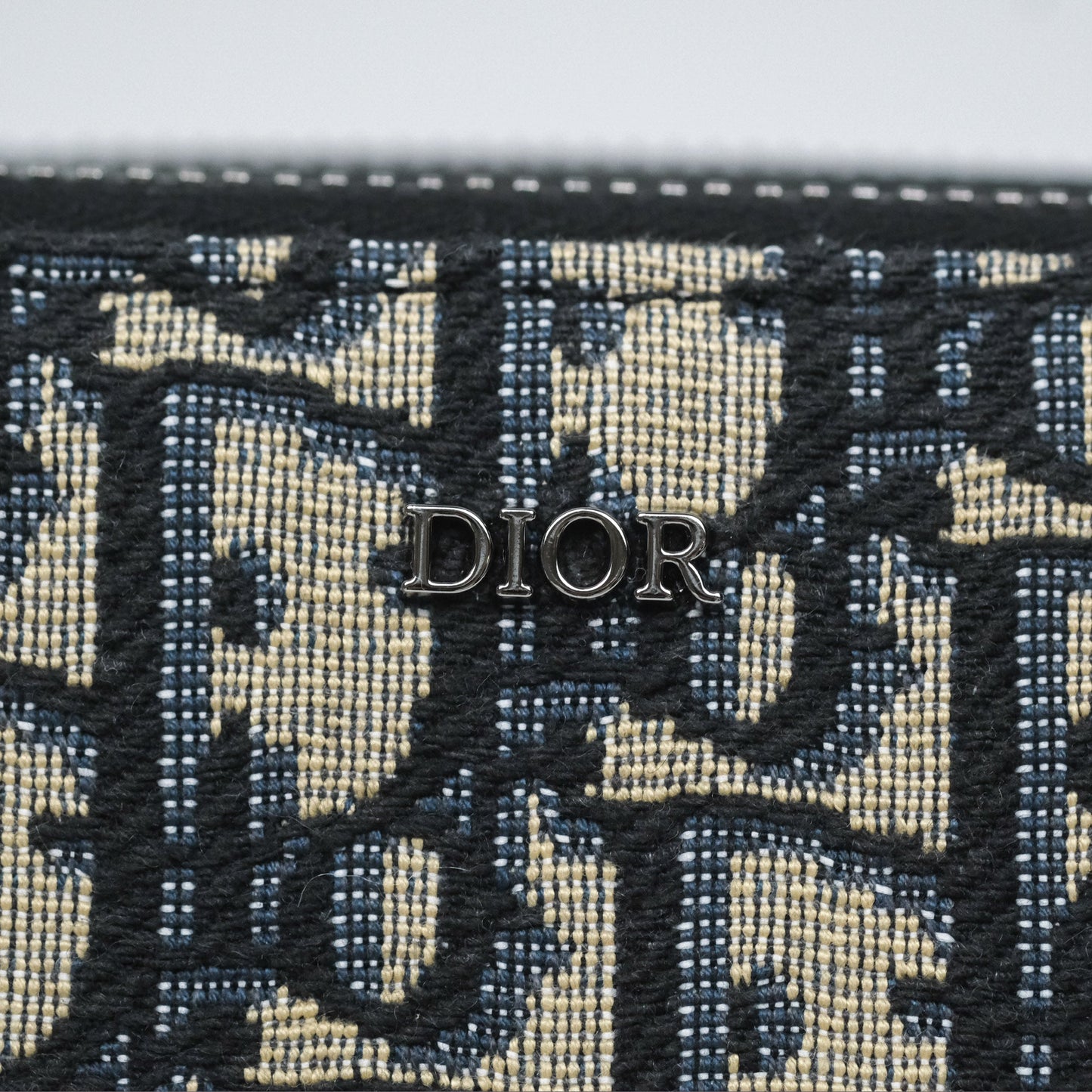 Christian Dior Men's Crossbody Pouch Bag Blue Oblique Canvas