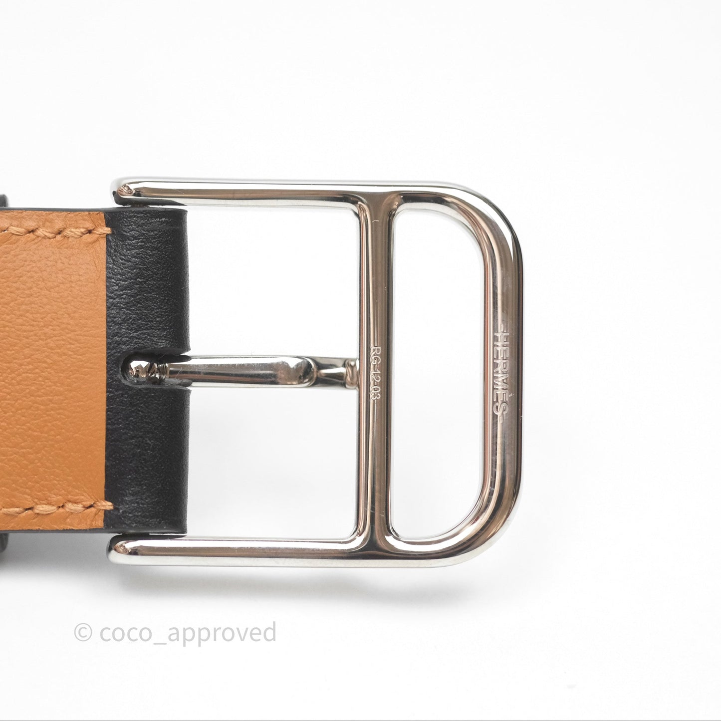Hermes Romain 35 Belt Noir Palladium Hardware