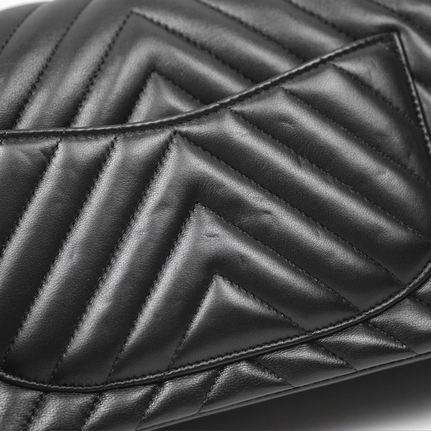 Chanel Small Classic Flap Chevron Black Lambskin Gold Hardware
