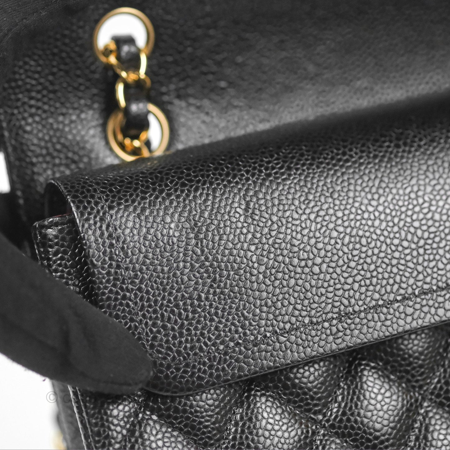 Chanel Classic M/L Medium Flap Quilted Black Caviar Gold Hardware