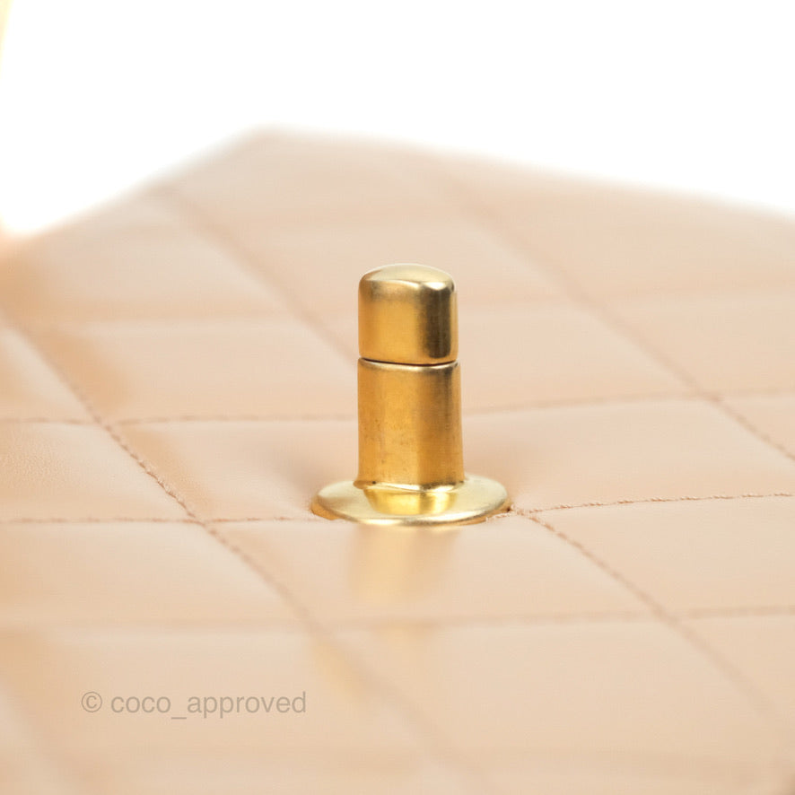 Chanel Quilted Perfect Fit Adjustable Beige Calfskin Gold Hardware 21A