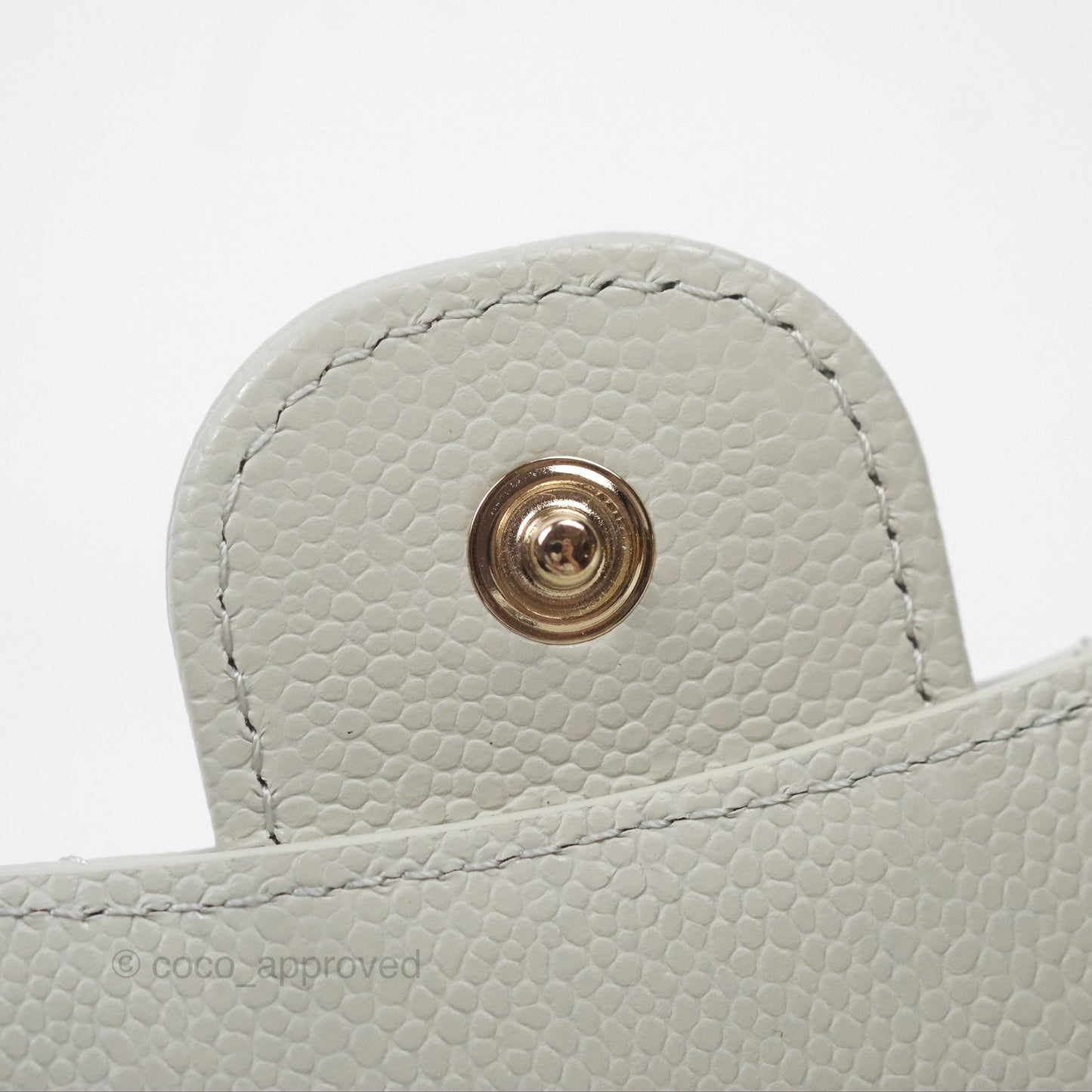 Chanel Quilted Classic Short Wallet Light Grey Caviar Gold Hardware