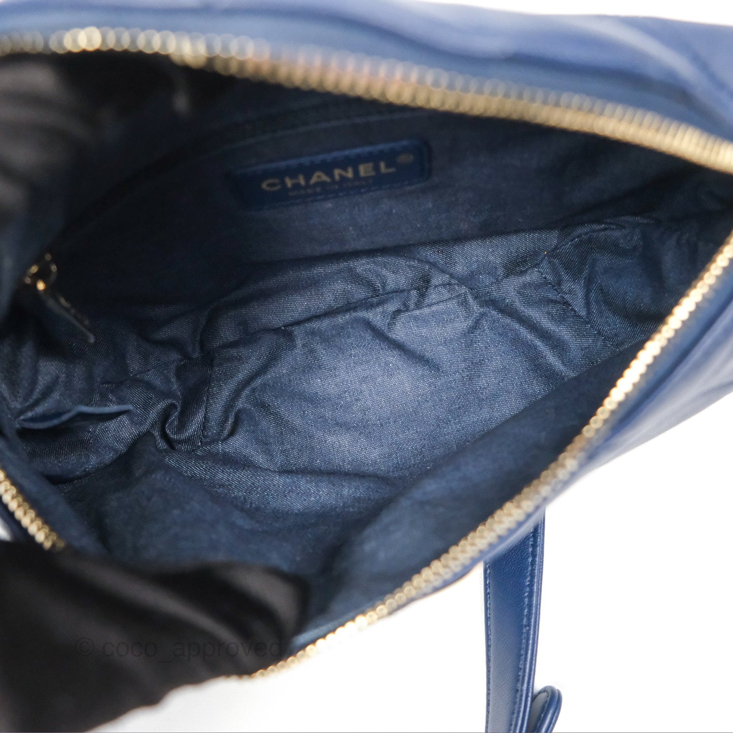 Chanel Resin Bi-Color Chain Belt Bag Navy Lambskin Gold Hardware