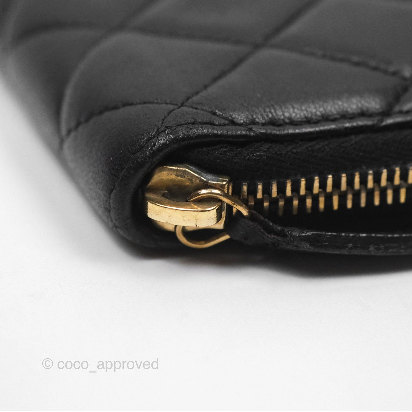Chanel Zip Around Organiser Wallet Black Lambskin Gold Hardware