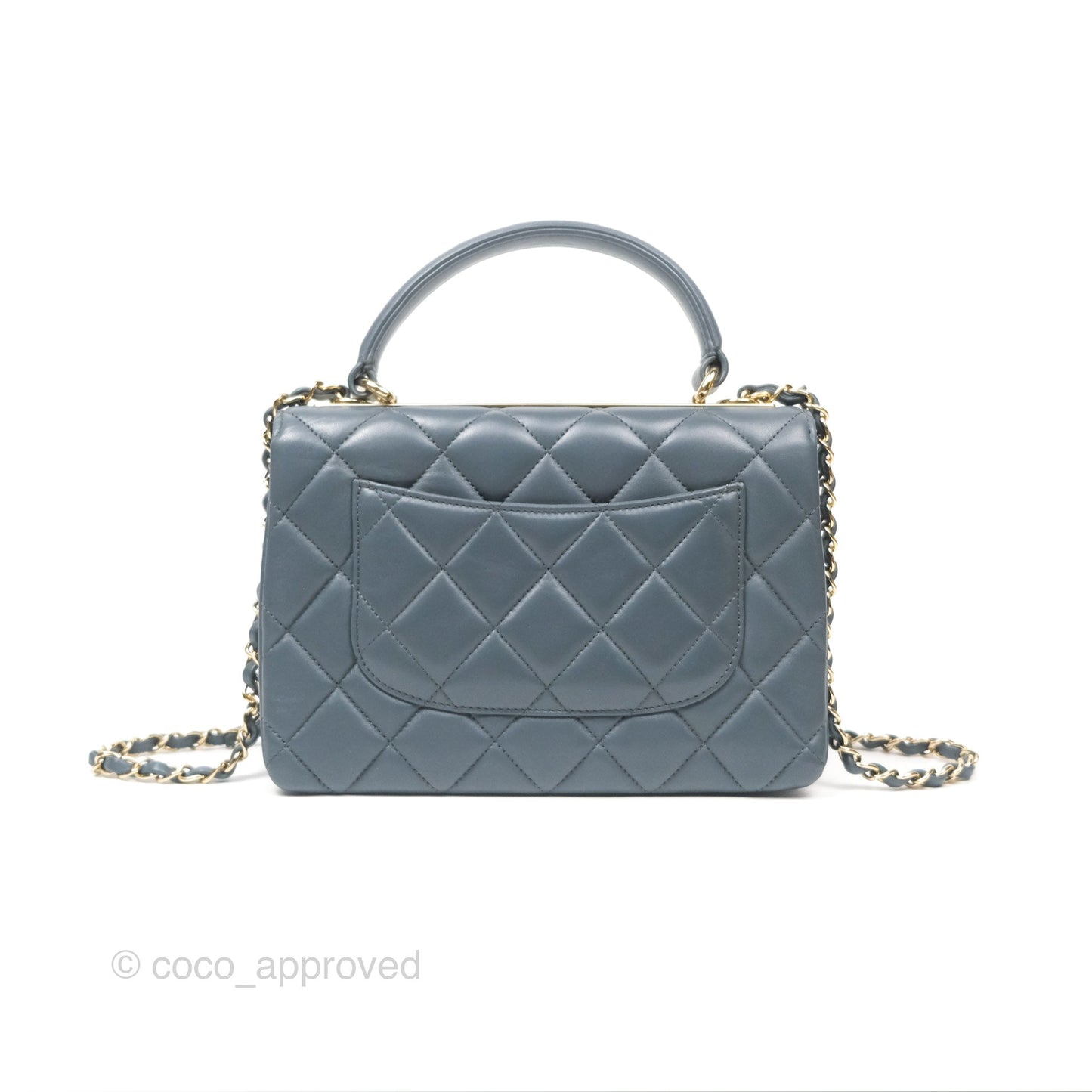 Chanel Small Trendy CC Grey Blue Lambskin Gold Hardware