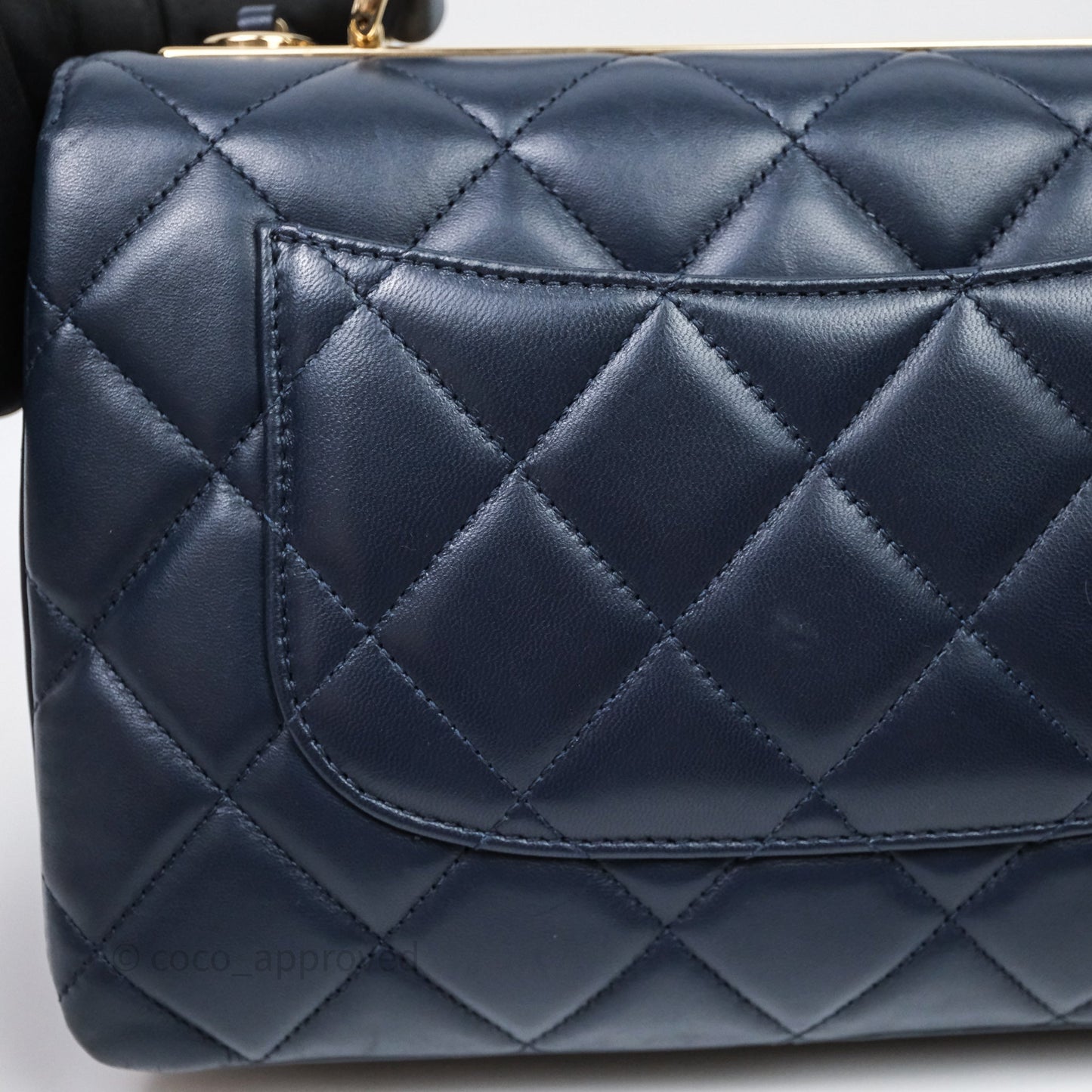 Chanel Small Trendy CC Navy Lambskin Gold Hardware