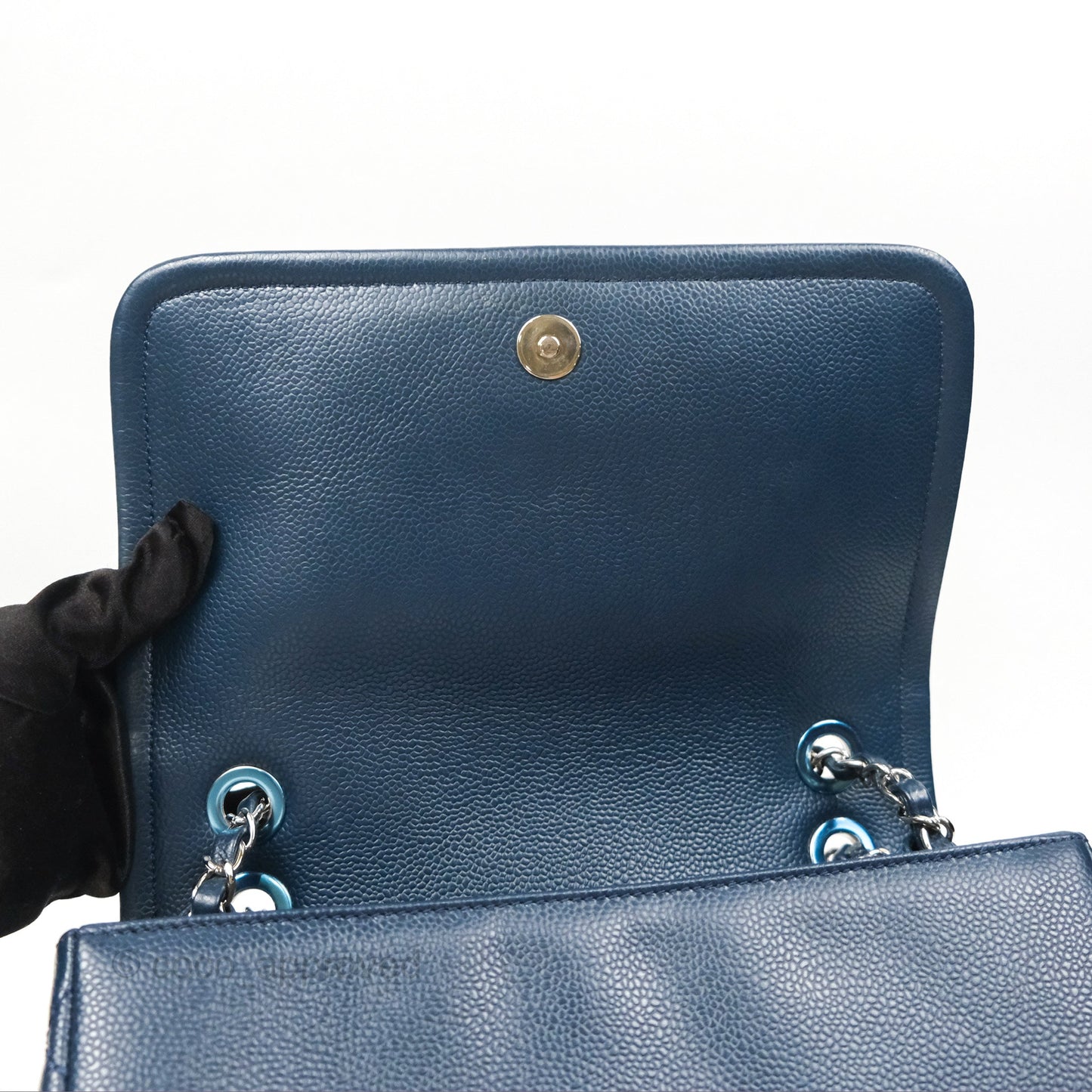 Chanel Medium Timeless CC Flap Bag Navy Caviar Silver Hardware
