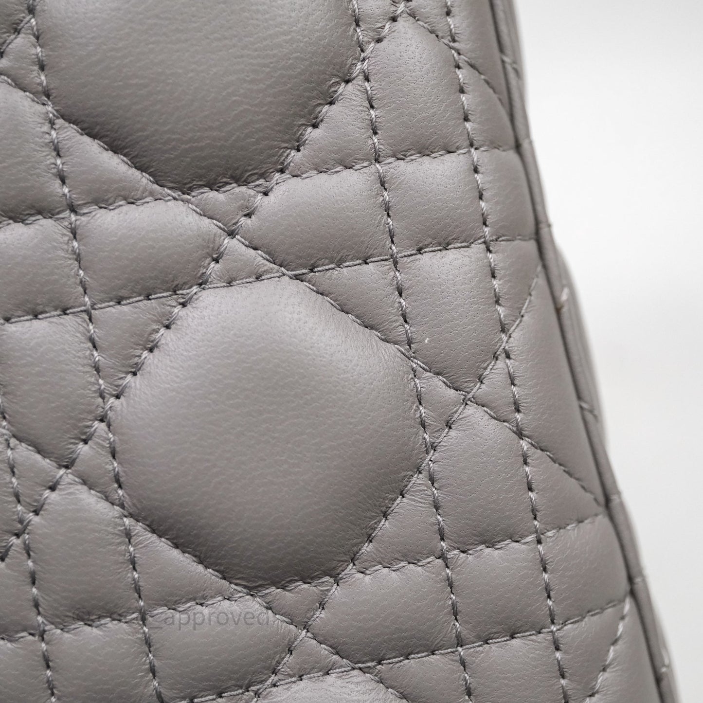 Christian Dior Small Lady Dior Grey Lambskin Gold Hardware