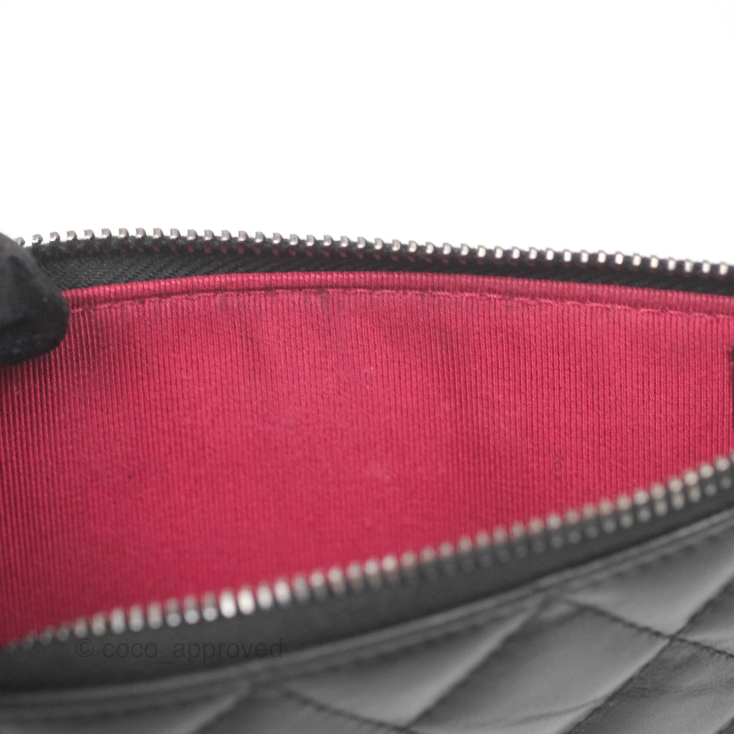 Chanel Quilted Gabrielle Zip Pouch Black Calfskin