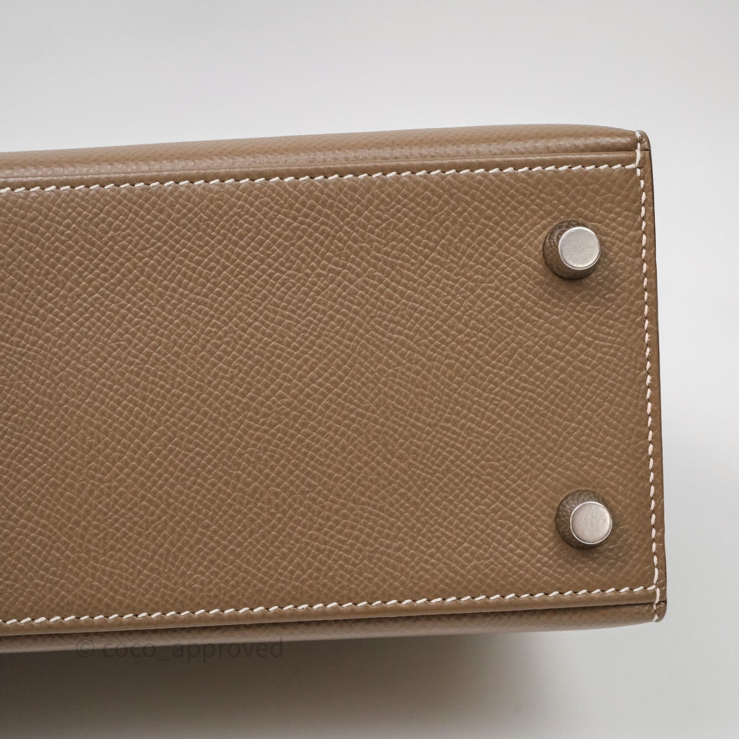 Hermes Kelly 25 Etoupe 18 Epsom Palladium Hardware