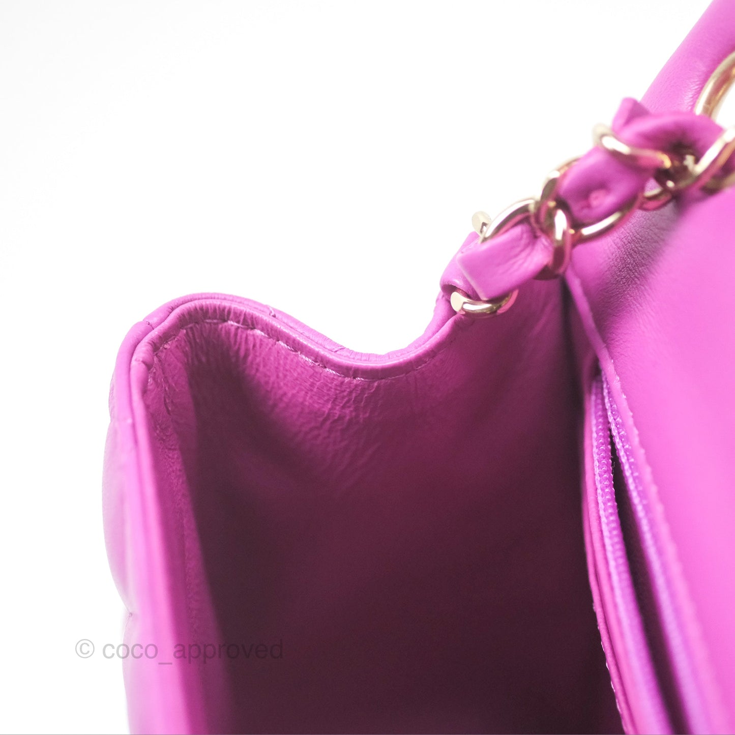 Chanel Mini Square Flap Quilted Purple Lambskin Gold Hardware
