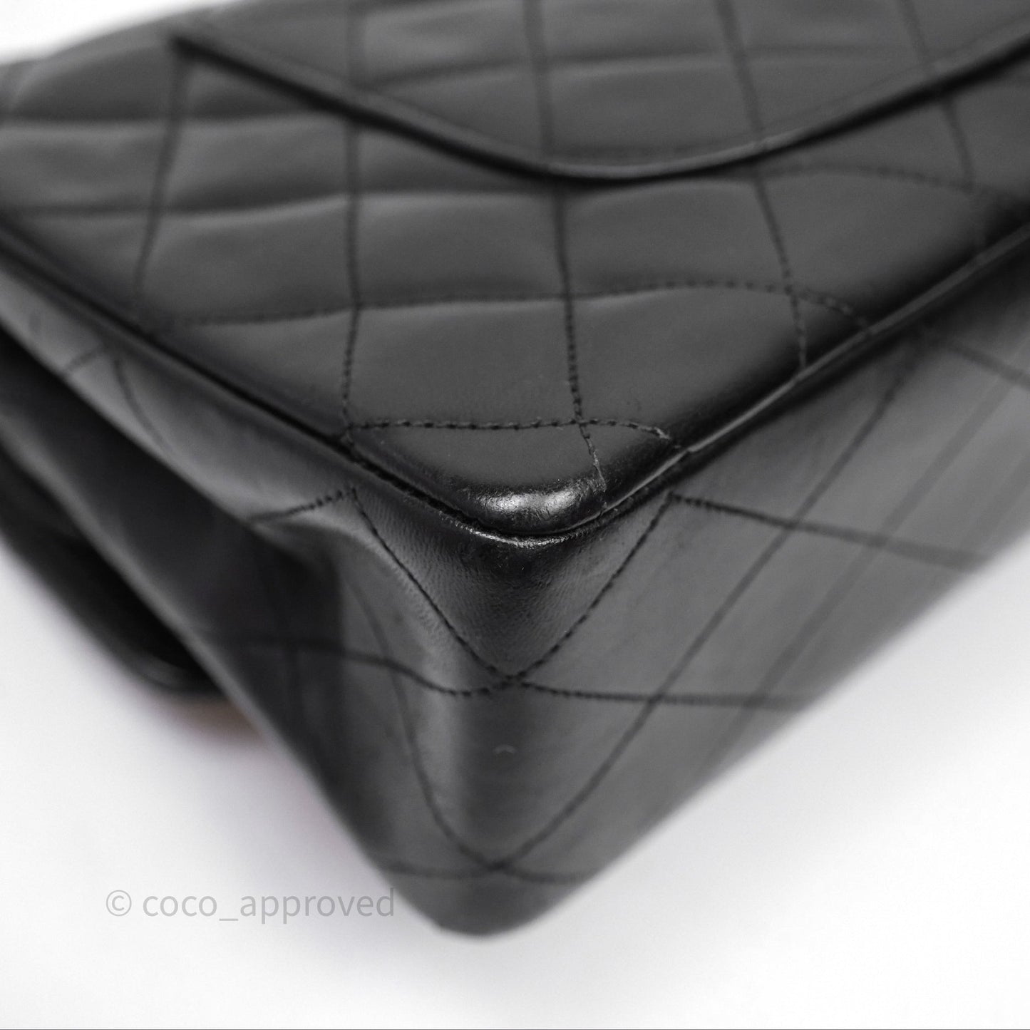 Chanel Classic Vintage Double Flap M/L Black Lambskin Gold Hardware