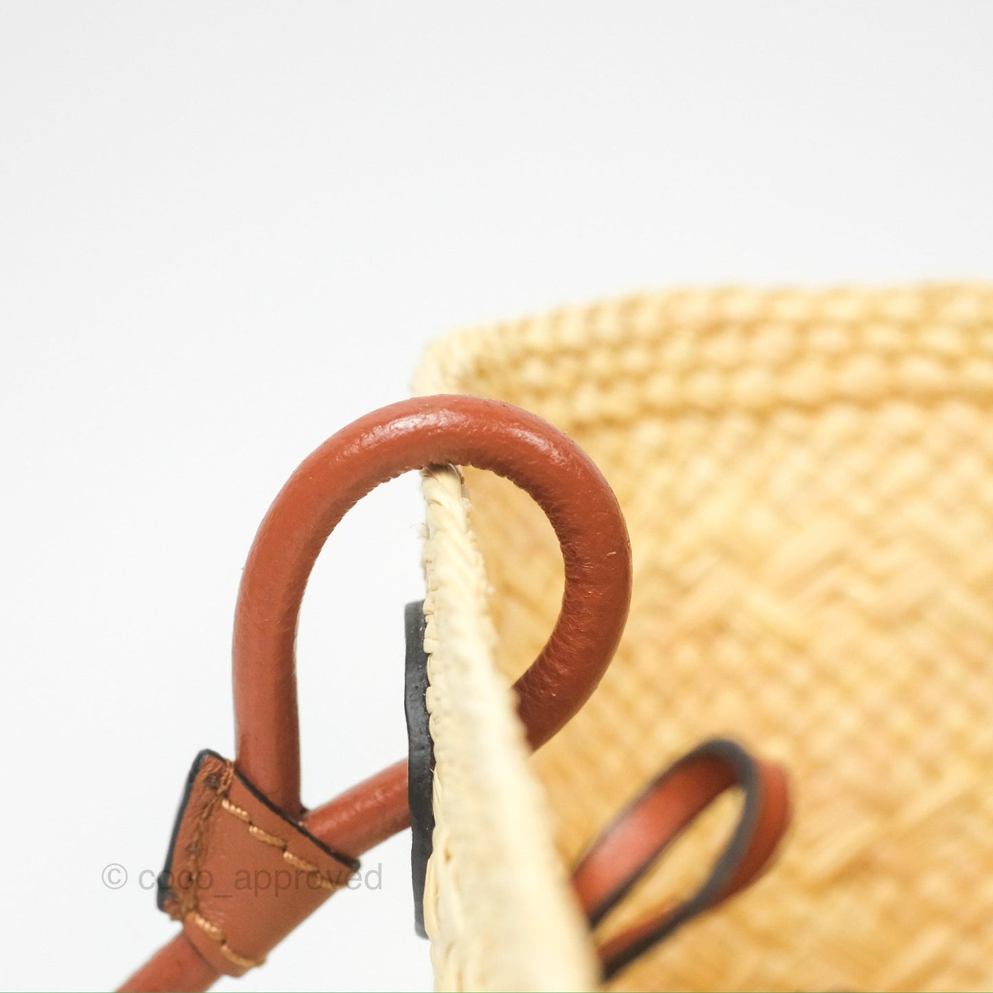 Loewe Mini Anagram Basket Bag Iraca Palm Calfskin Natural/Tan