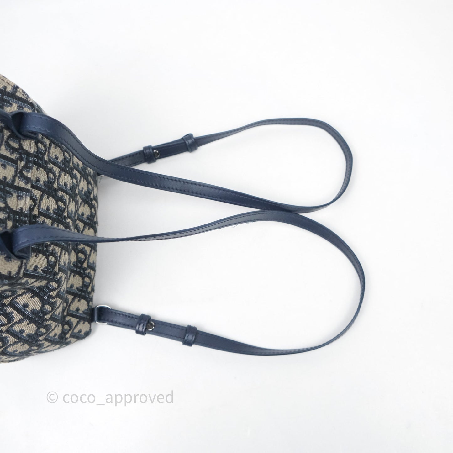 Christian Dior Mini Backpack Oblique Jacquard Beige and Blue