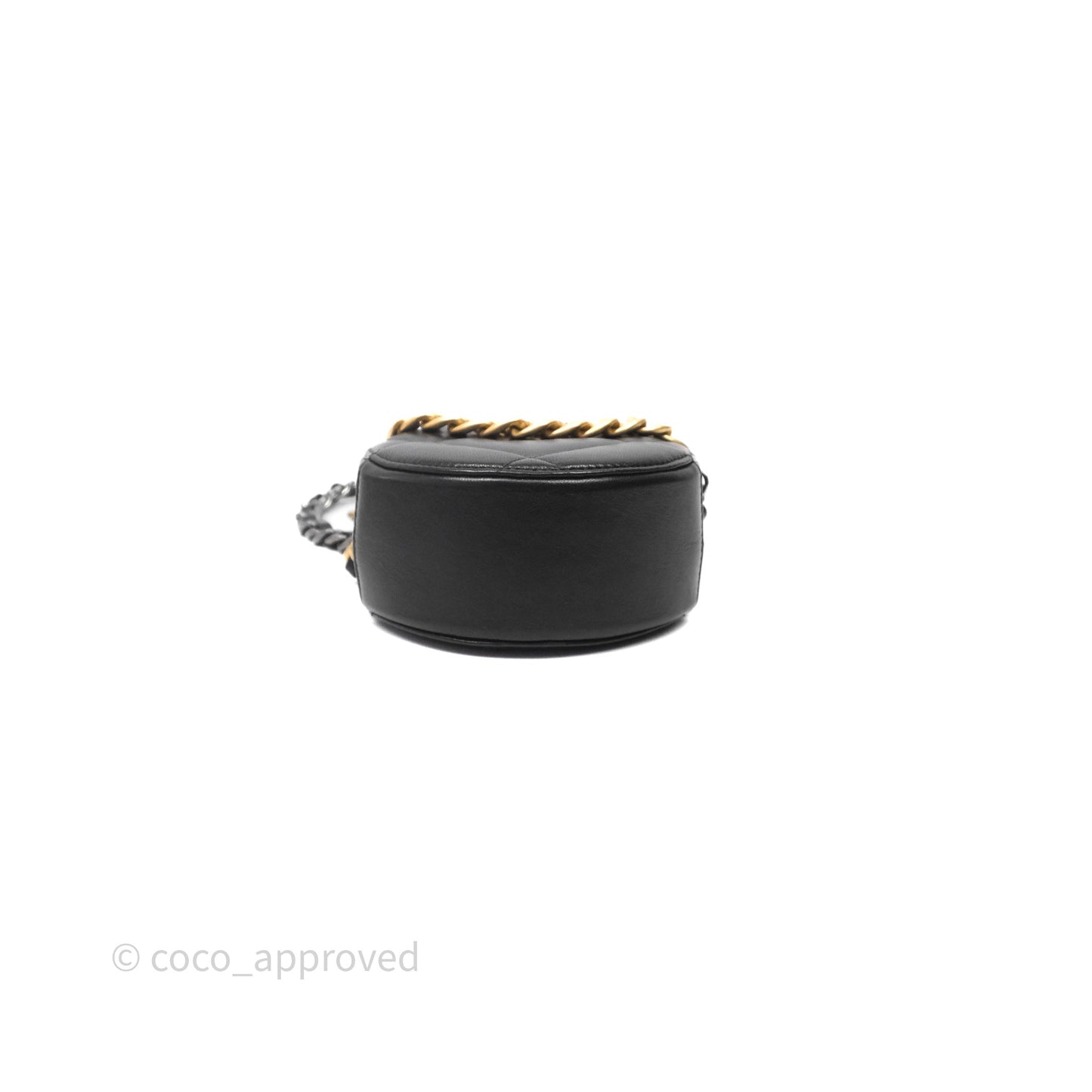 Chanel 19 Round Clutch With Chain Black Mixed Hardware